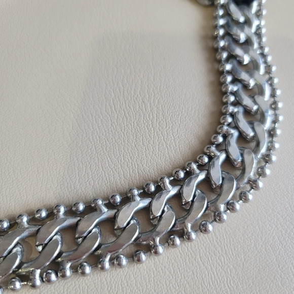 Gorgeous Womens Black Chain Black Ribbon Tie Necklace Chunky - Picture 5 of 10